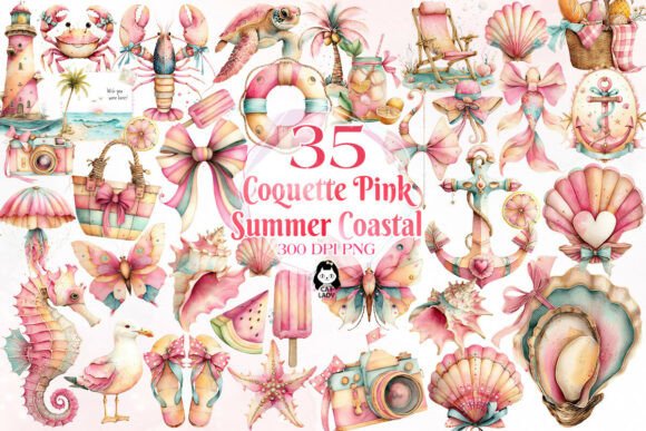 Download Coquette Pink Summer Coastal Whimsical - Pink summer Collection