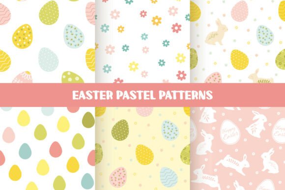 Download Easter Pastel Patterns Vector Set - Vector Collection