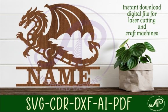 Download Detailed Dragon Name Sign Svg Laser Cut - Premium Resources