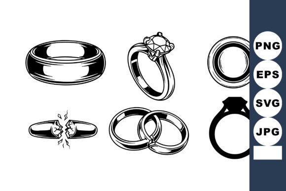 Download Wedding Rings Vector Set with Engagement - Vector Collection