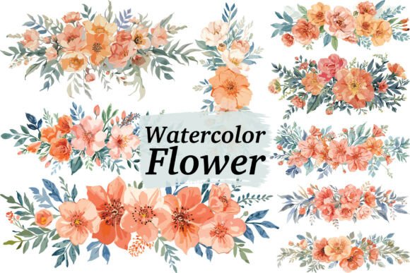 Download Warm Orange Floral Clipart - Warm orange Collection
