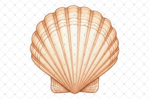 Download Detailed Illustration of a Scallop Shell - Detailed Collection