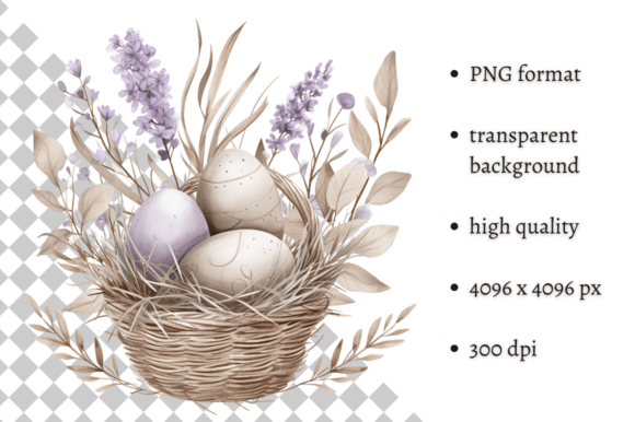 Download Watercolor Lavender Easter Illustration - Illustration Collection