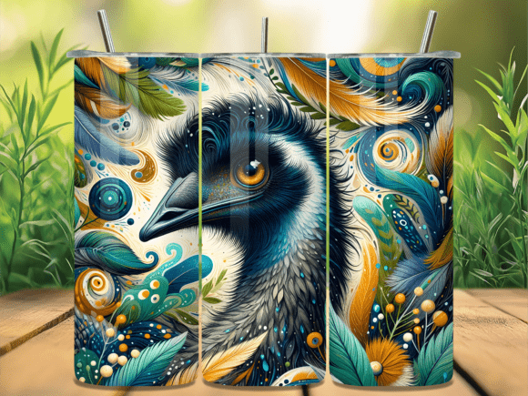 Download Detailed Emu Feather Art Tumbler Wrap - Detailed Collection