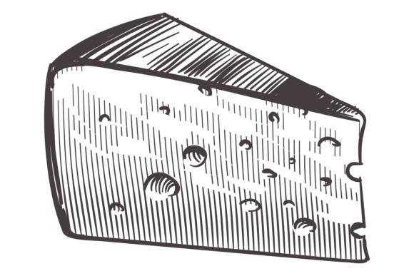 Download Swiss Cheese Sketch. Parmesan Piece Fres - Parmesan Collection
