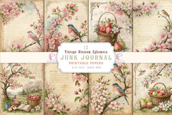 Download Vintage Blossom Ephemera Junk Journal - Blossom Collection