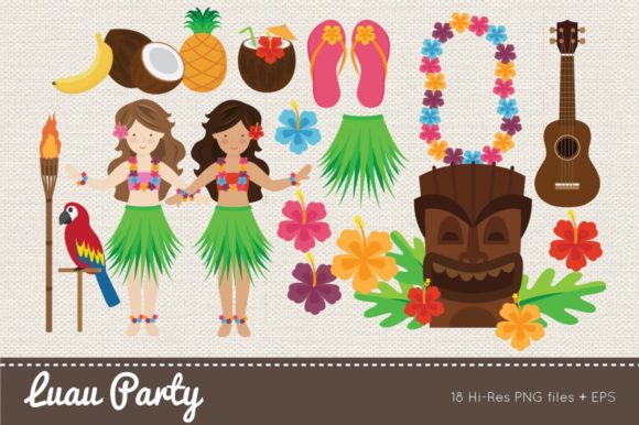 Download Hawaii Luau Party Clipart Vector - Vector Collection