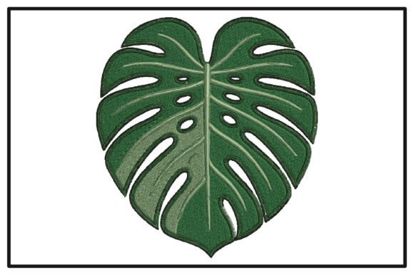 Download Detailed Monstera Leaf Embroidery Design - Detailed Collection