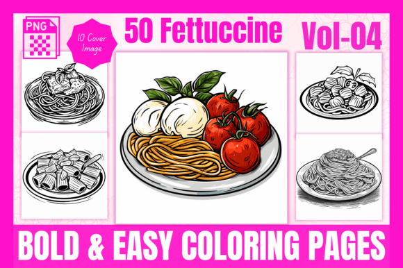 Download Fettuccine-Bold &amp; Easy Coloring Pages V4 - Fettuccine Collection