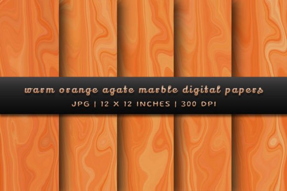 Download Warm Orange Agate Marble Digital Papers - Warm orange Collection