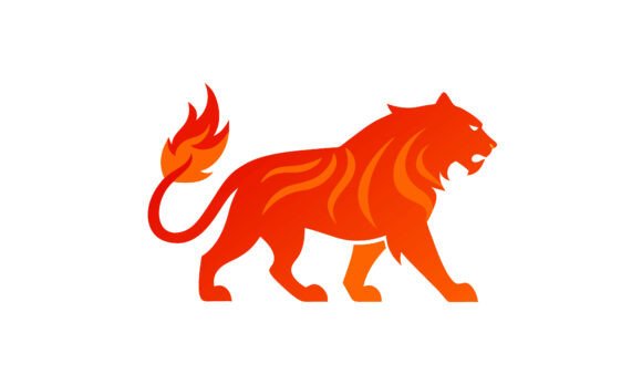 Download Fiery Tiger Logo in Warm Orange Colors - Warm orange Collection