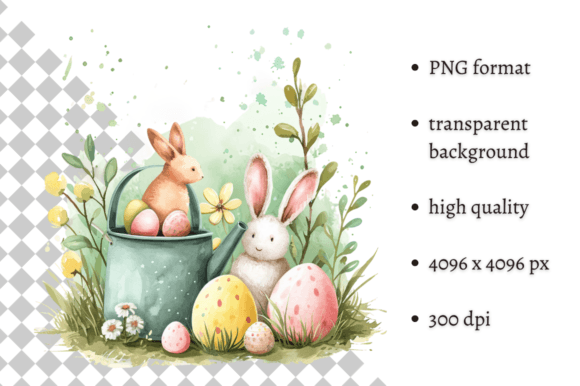 Download Cute Watercolor Easter Illustration PNG - Illustration Collection