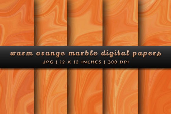 Download Warm Orange Marble Digital Papers - Warm orange Collection